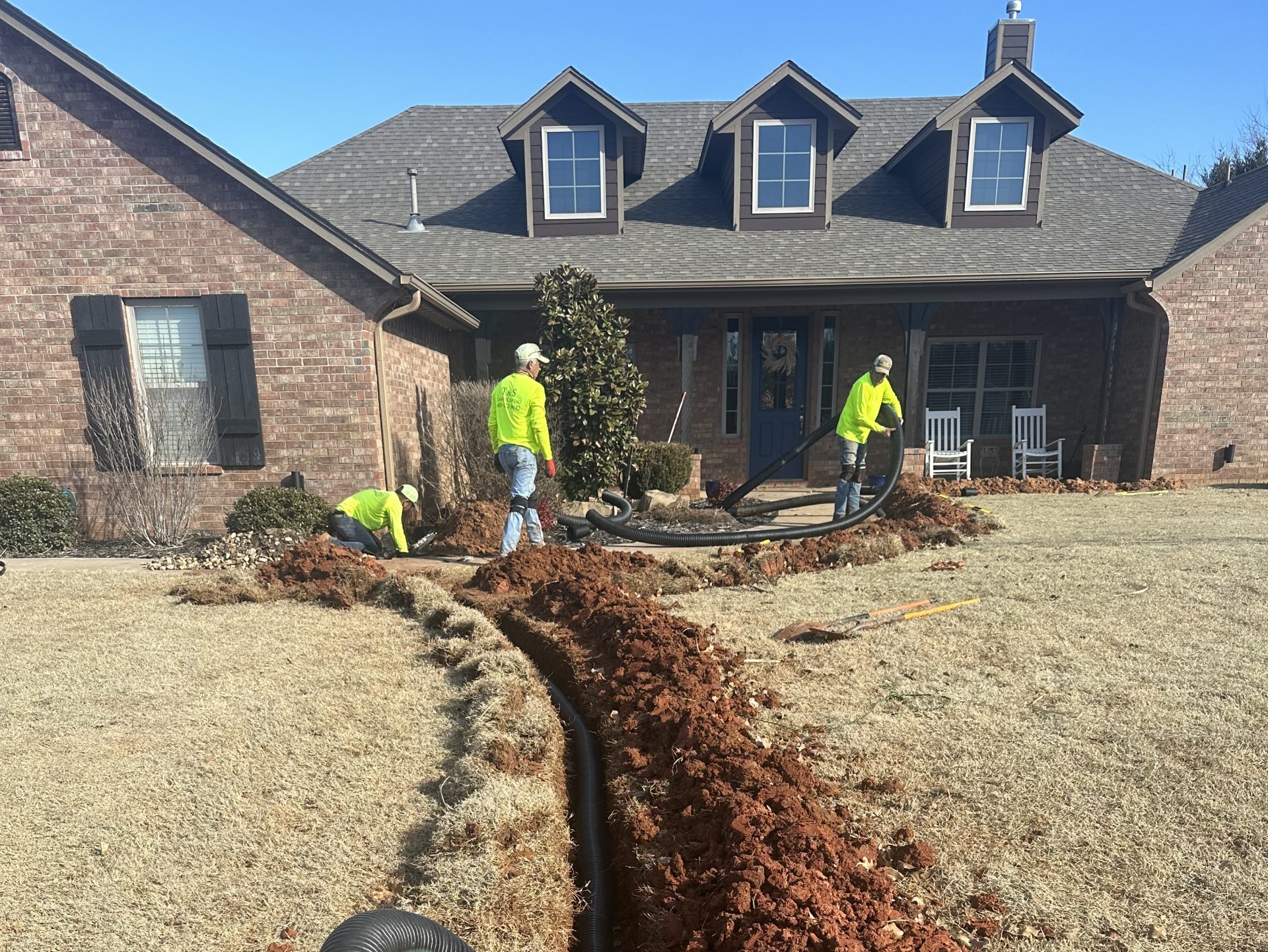Residential Drainage Edmond OK T&S Landscaping